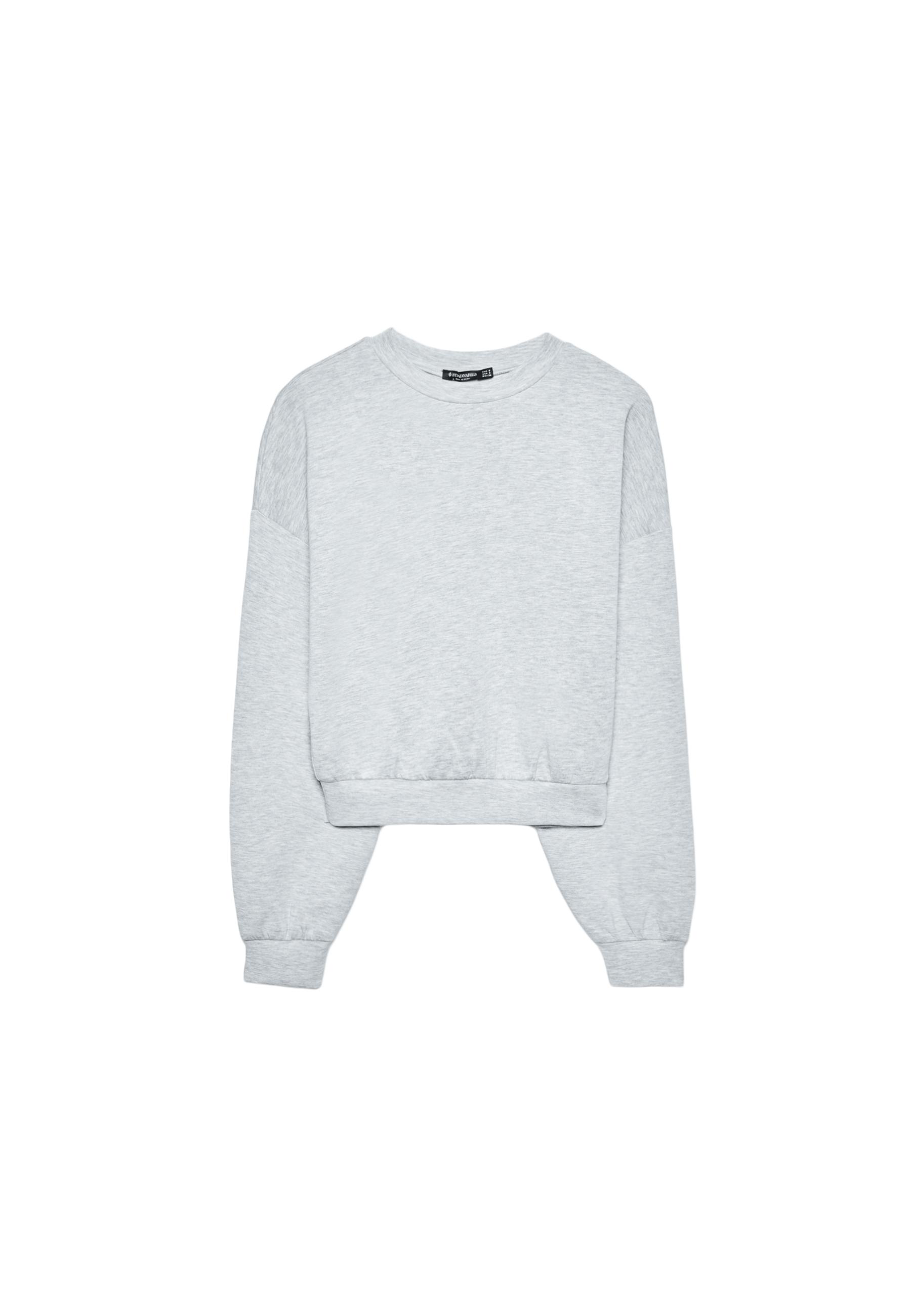 Soft-touch batwing sleeve sweatshirt — Grey melange