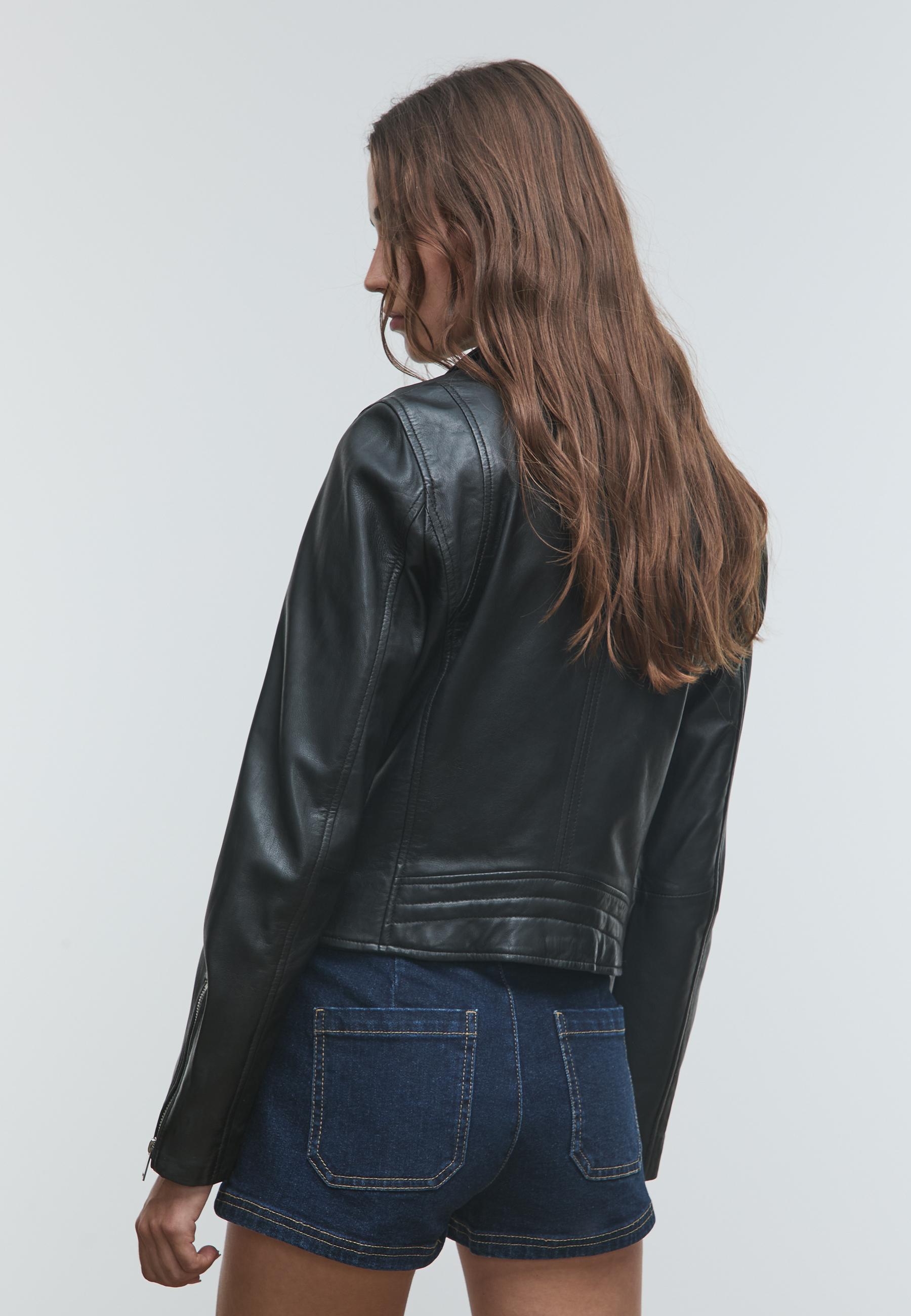 Leather biker jacket - Women's fashion | Stradivarius Romania