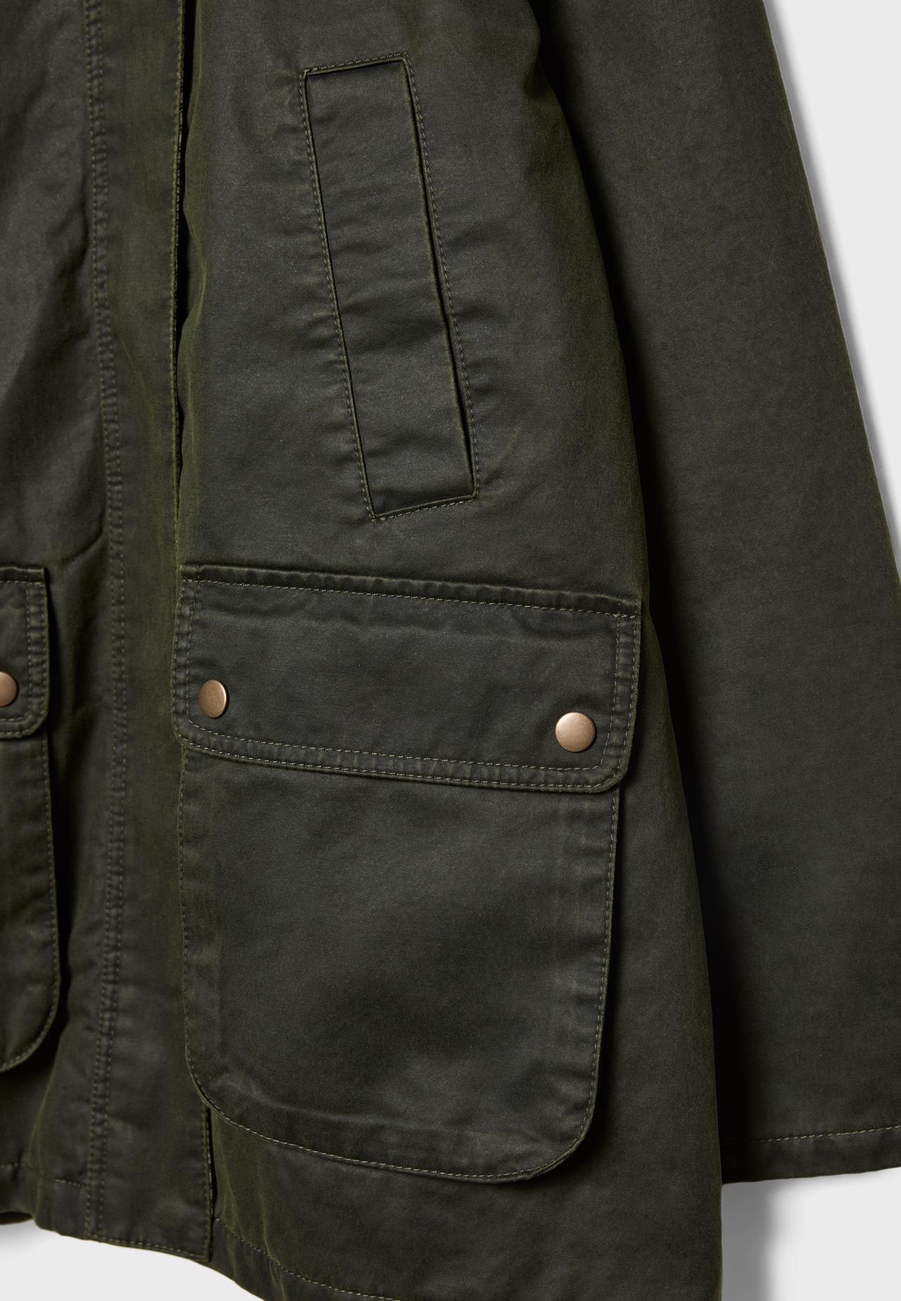Waxed-effect parka — Khaki