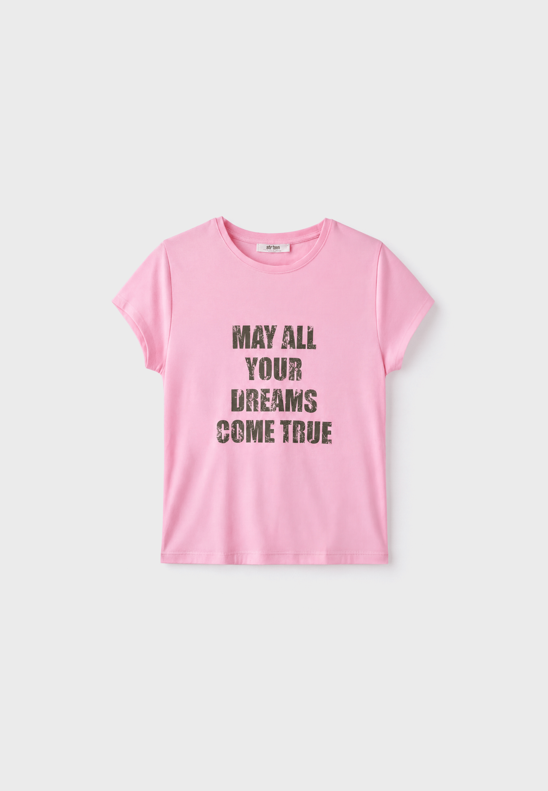 Slogan short sleeve T-shirt — Pastel pink