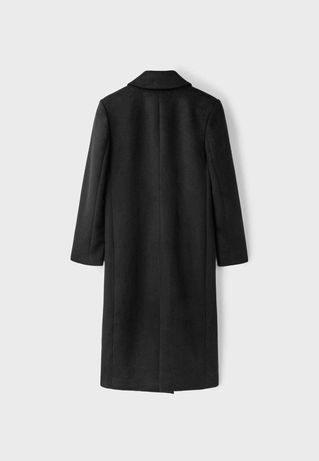 Straight felt coat — Black