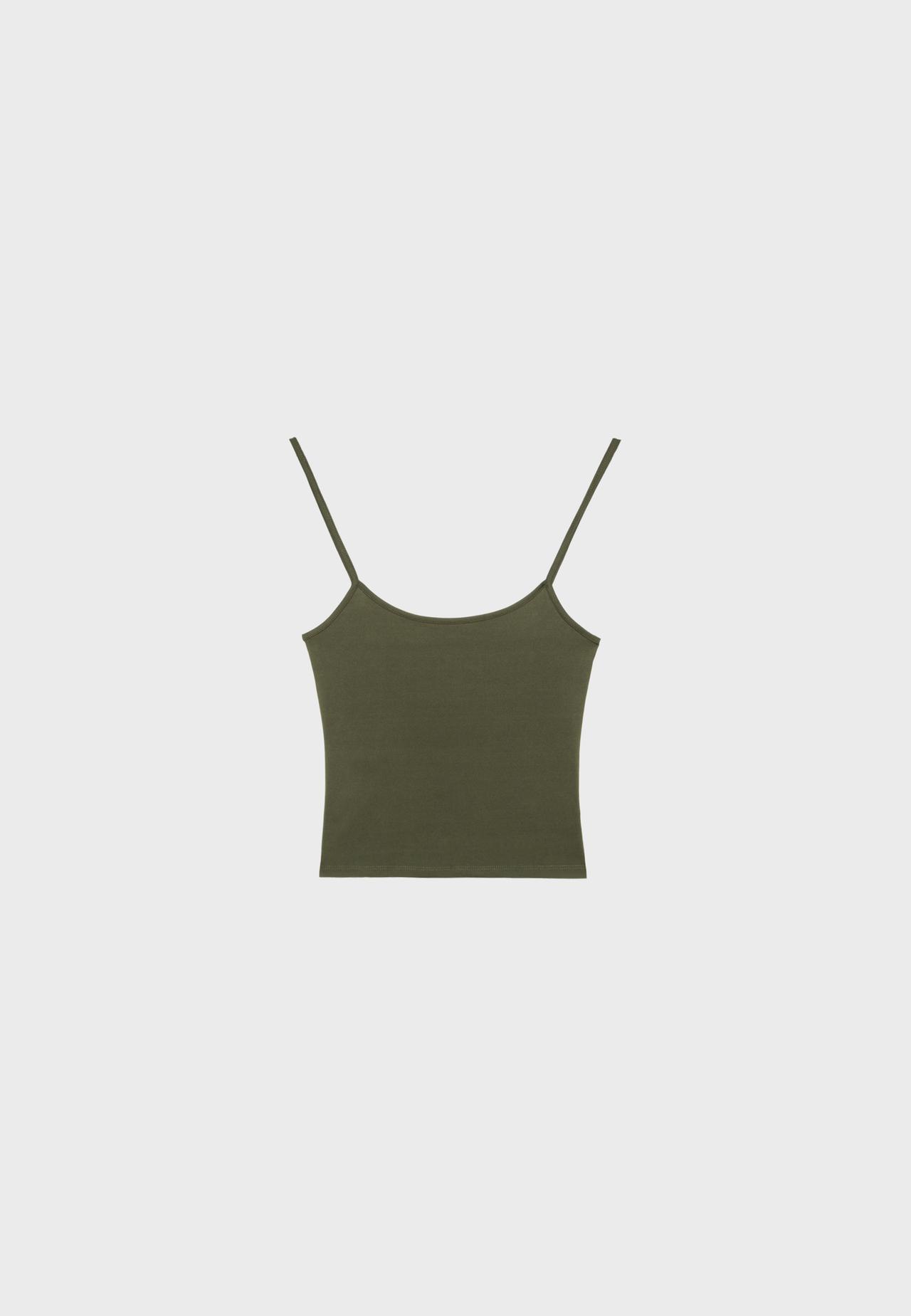 Polyamide strappy top — Khaki