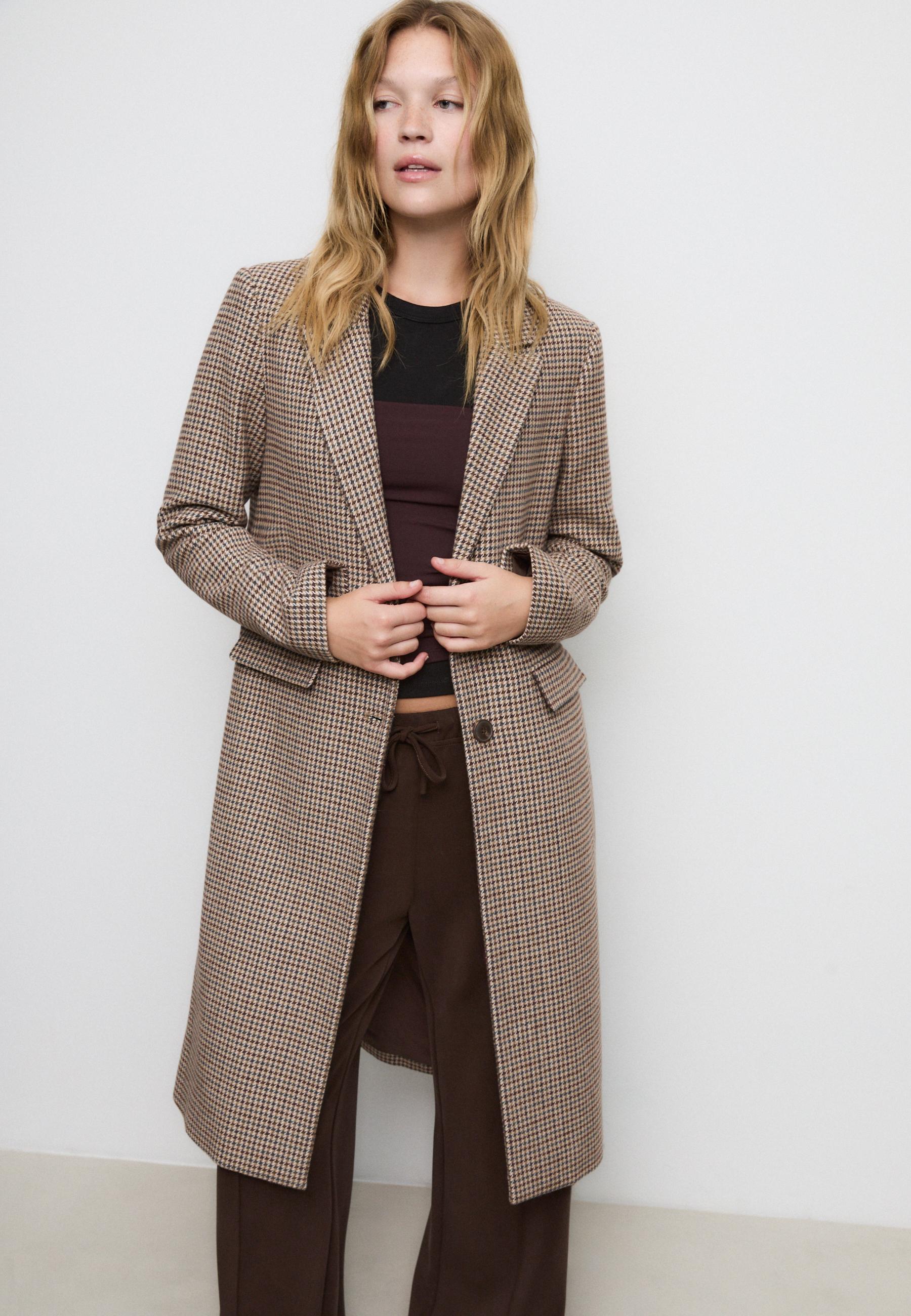 Manteau long droit imprimé