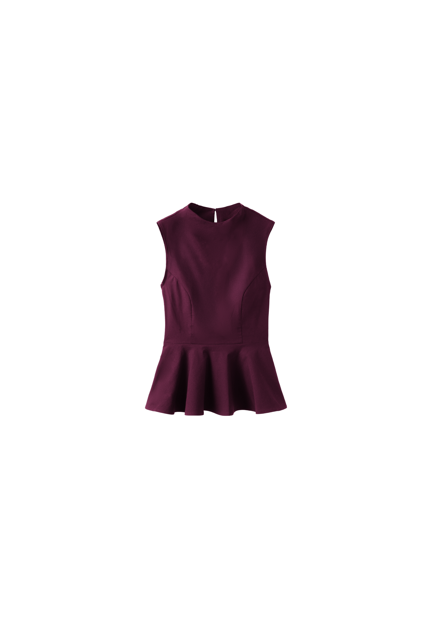 Sleeveless high-neck peplum top — Purple