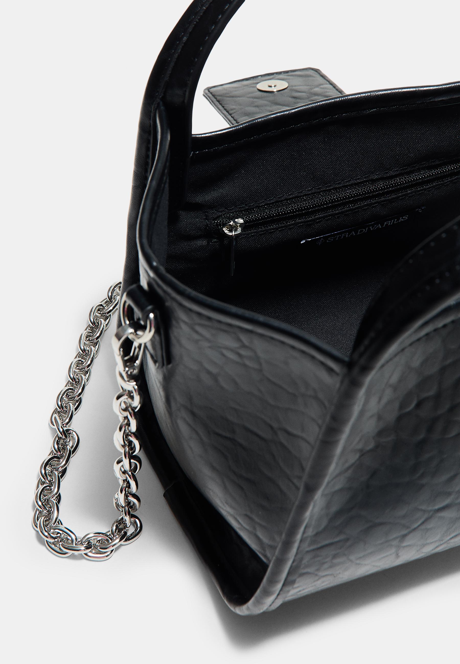 Mini padlock crossbody bag — Black