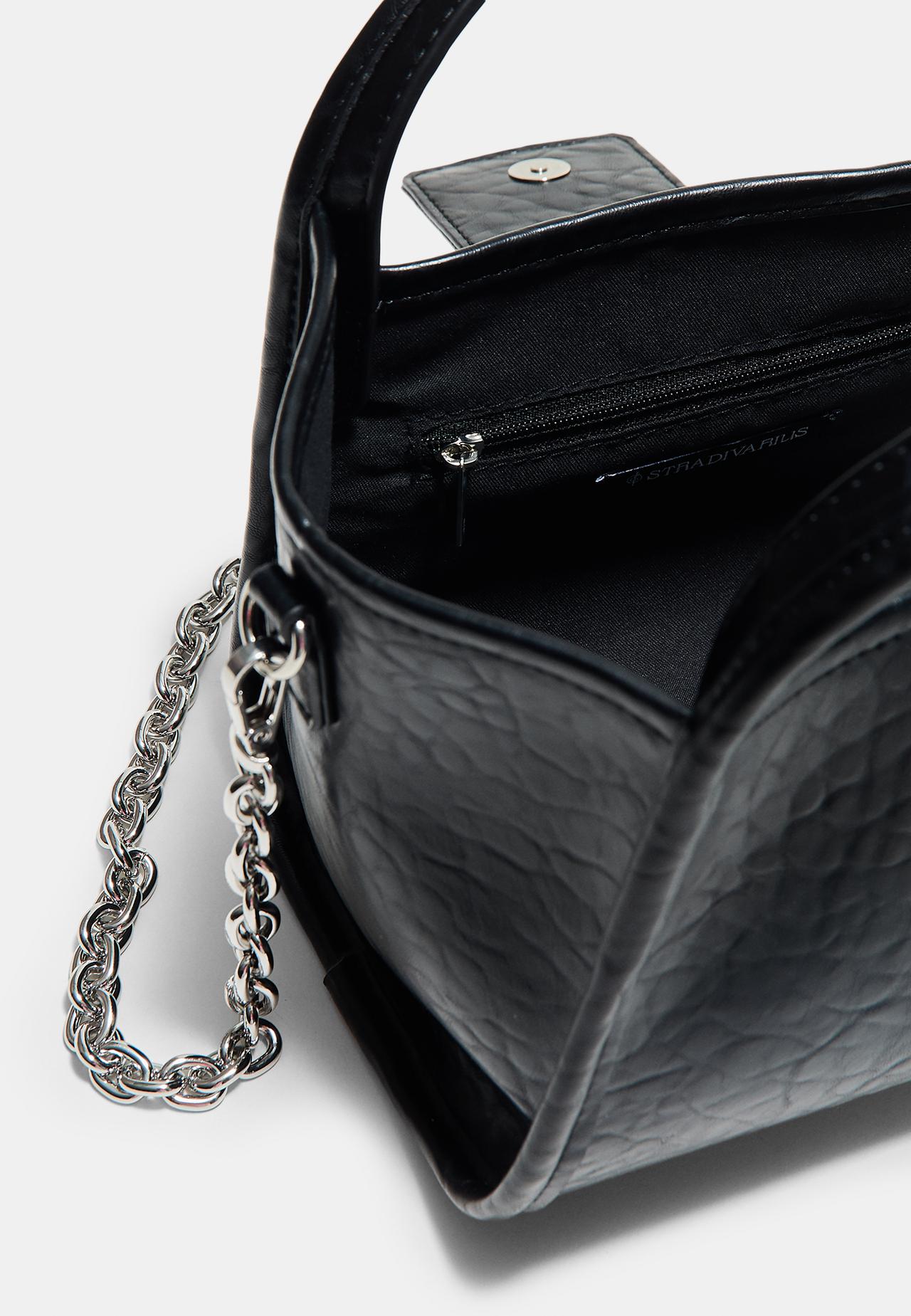Mini padlock crossbody bag — Black