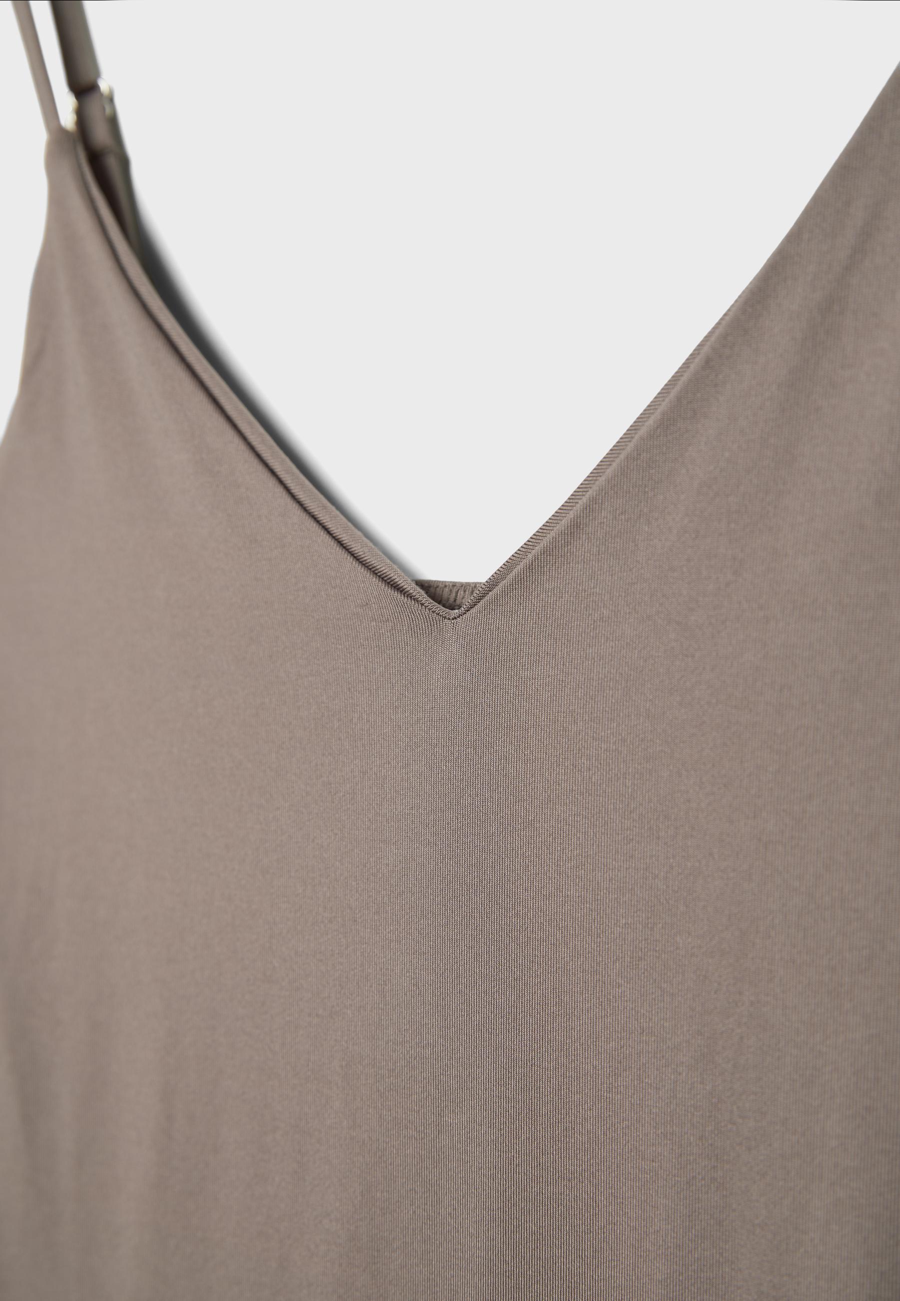 V-neck strappy bodysuit — Brown