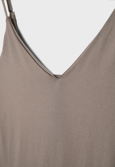 V-neck bodysuit with straps — Brown 9
