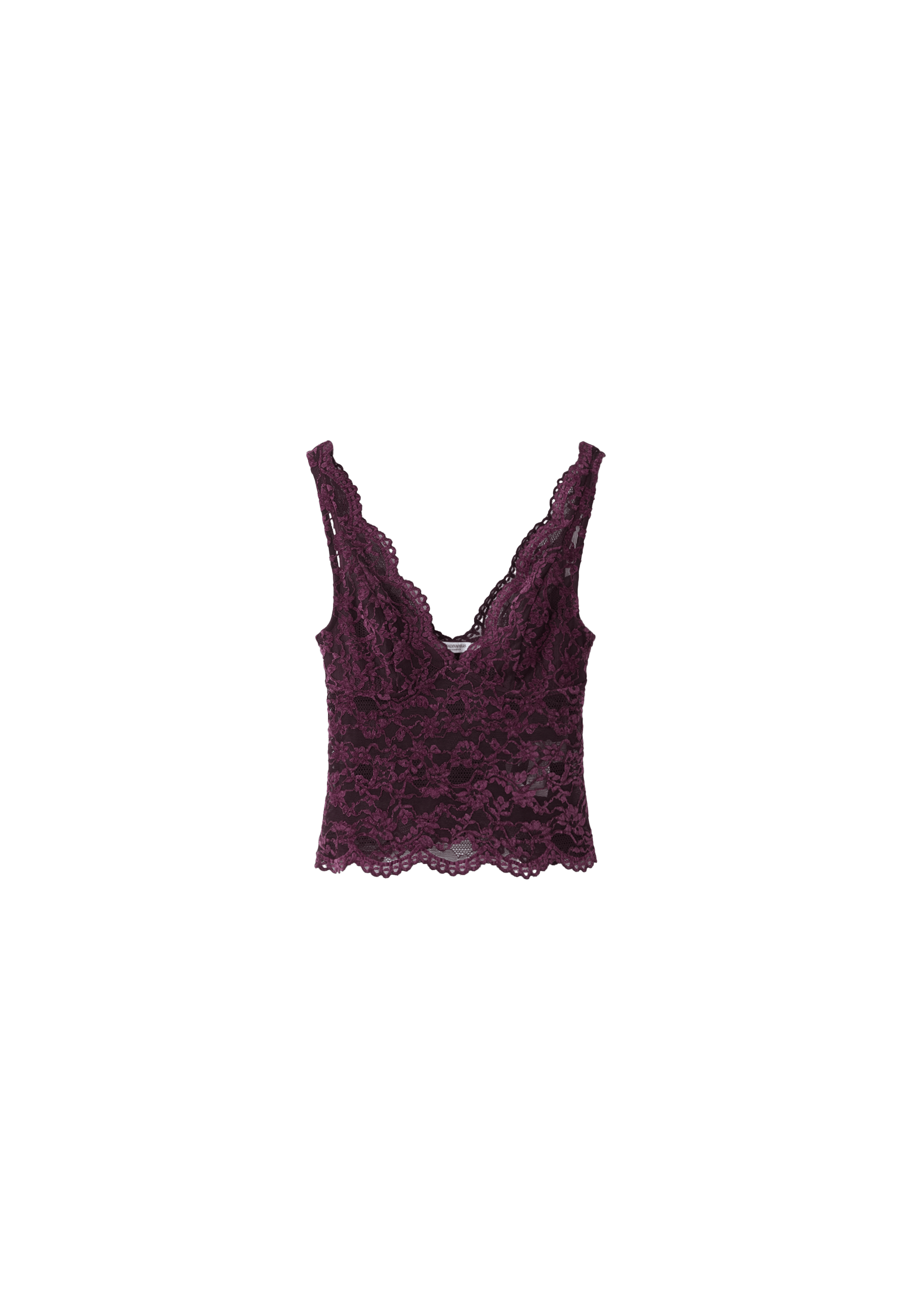 Wide-strap lace top — Purple