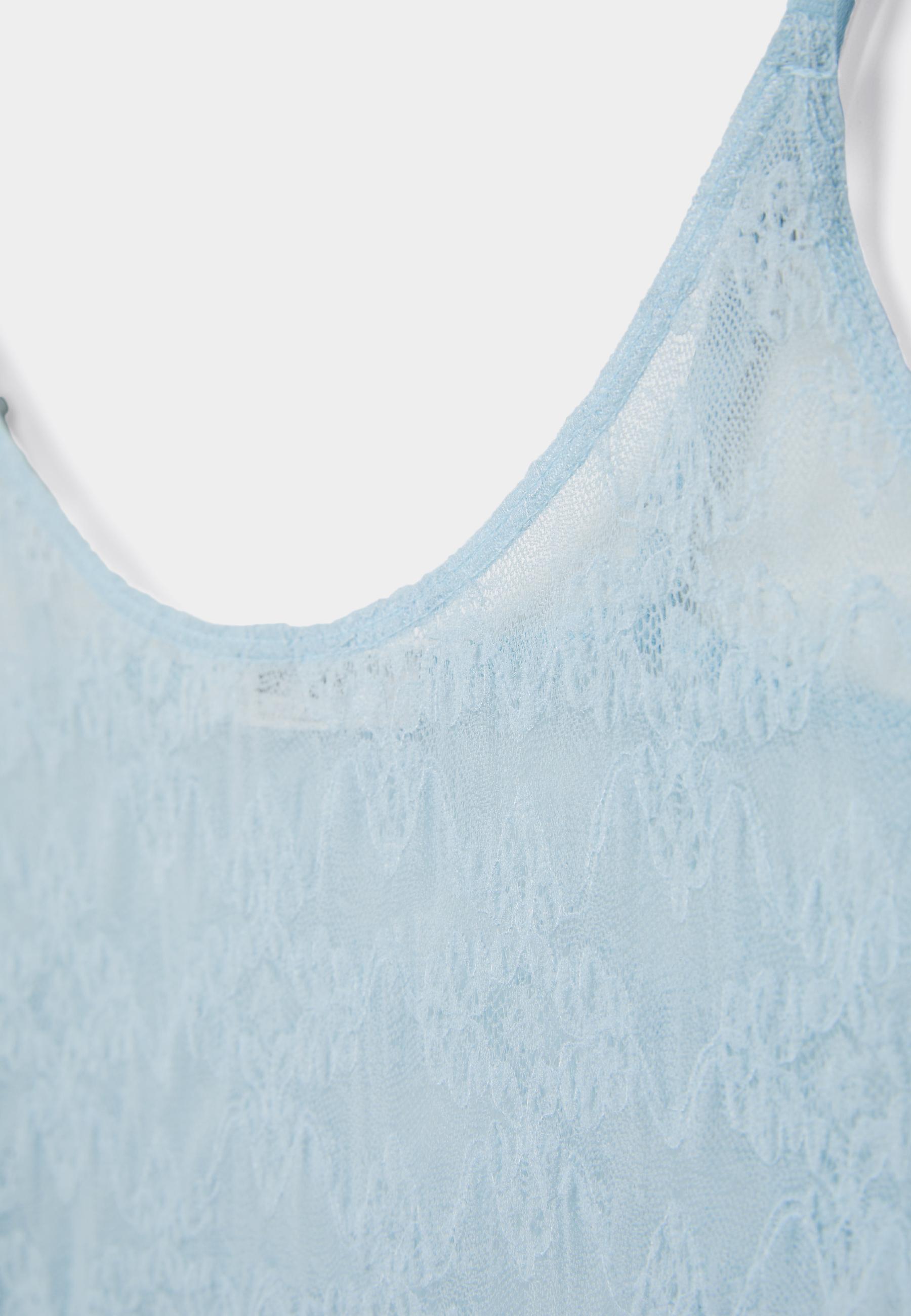 Lace strap top — Sky blue