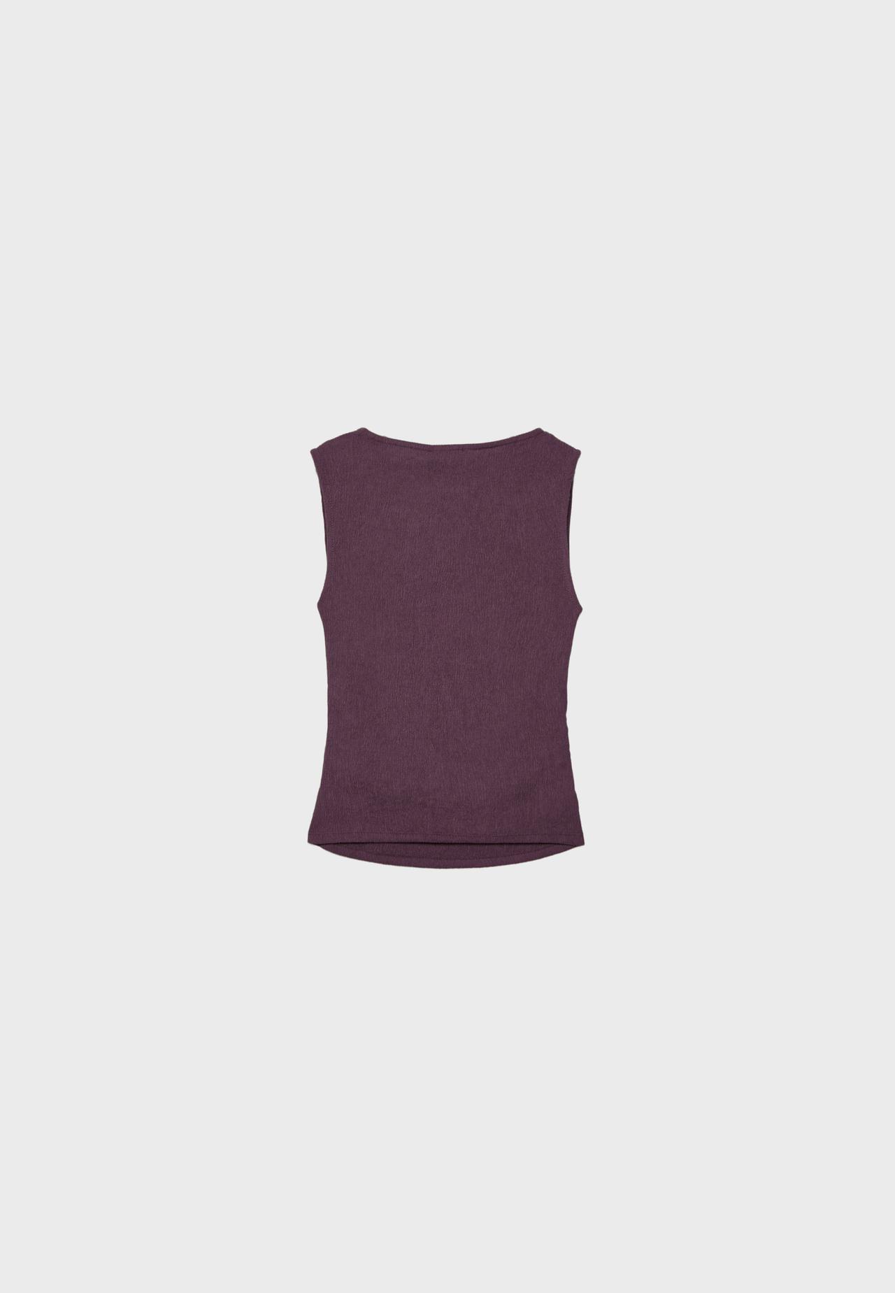 Textured ruched top — Purple