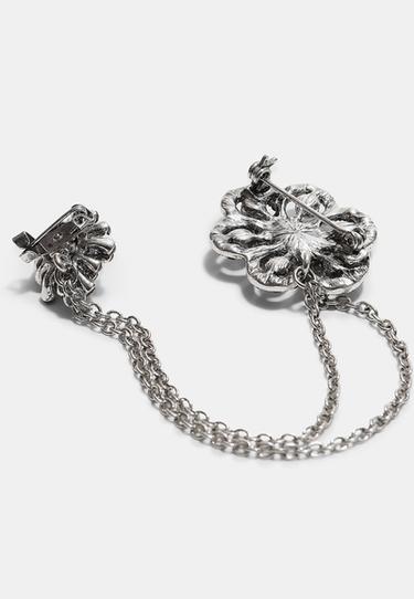 Jewelled chain brooch — Grey 6