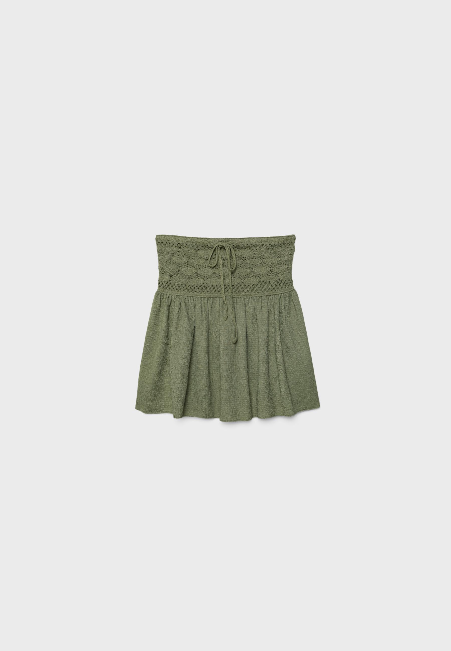 Crochet bandeau top — Olive green
