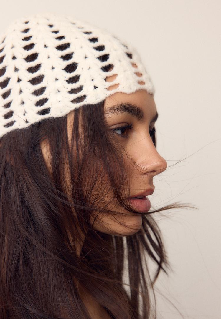 casquete crochet lentejuelas