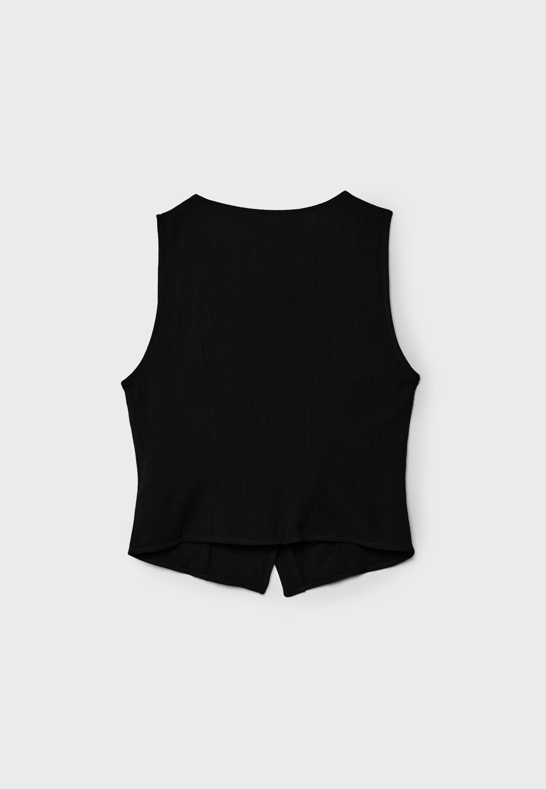 Buttoned waistcoat — Black