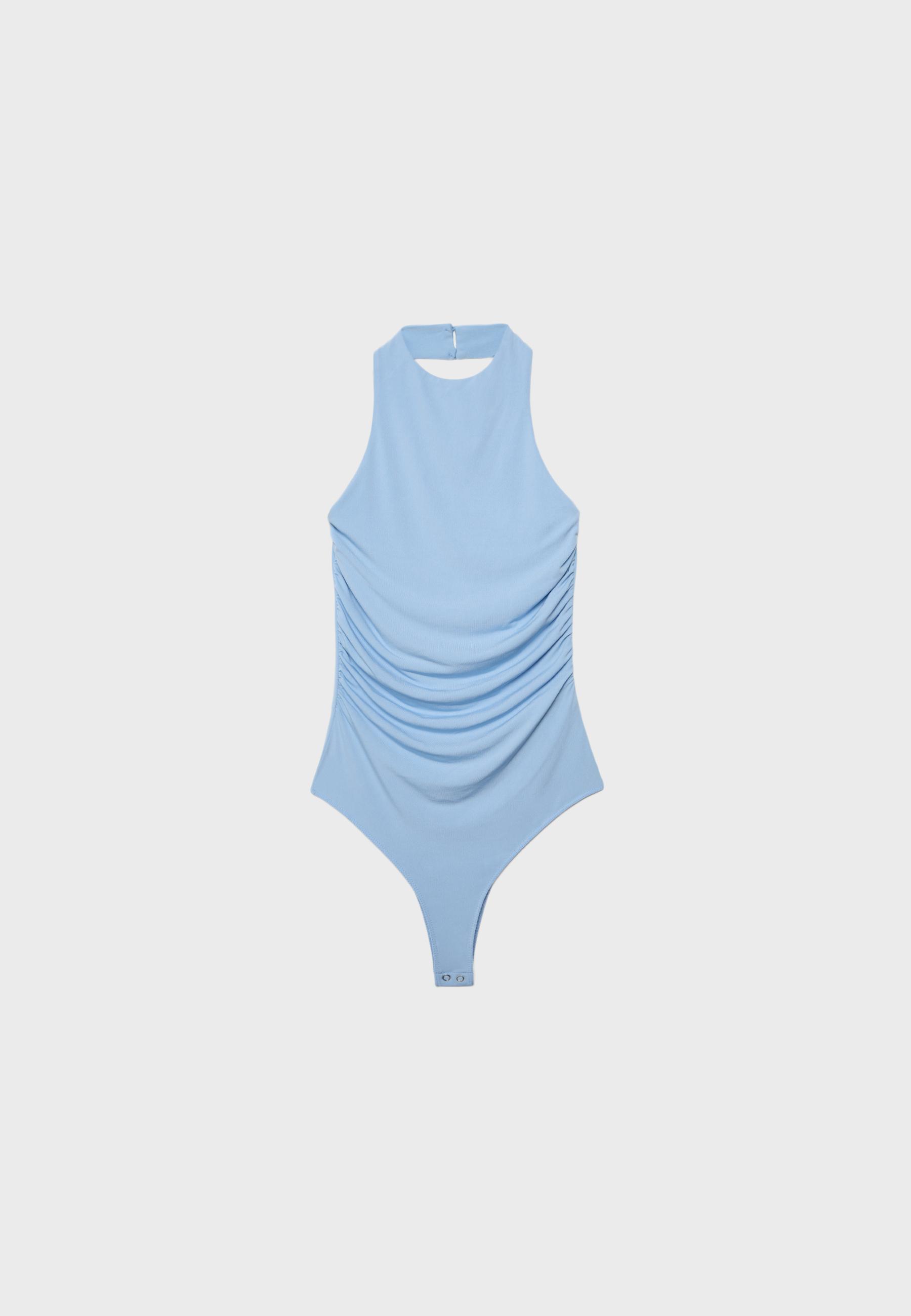 Halterneck bodysuit — Sky blue