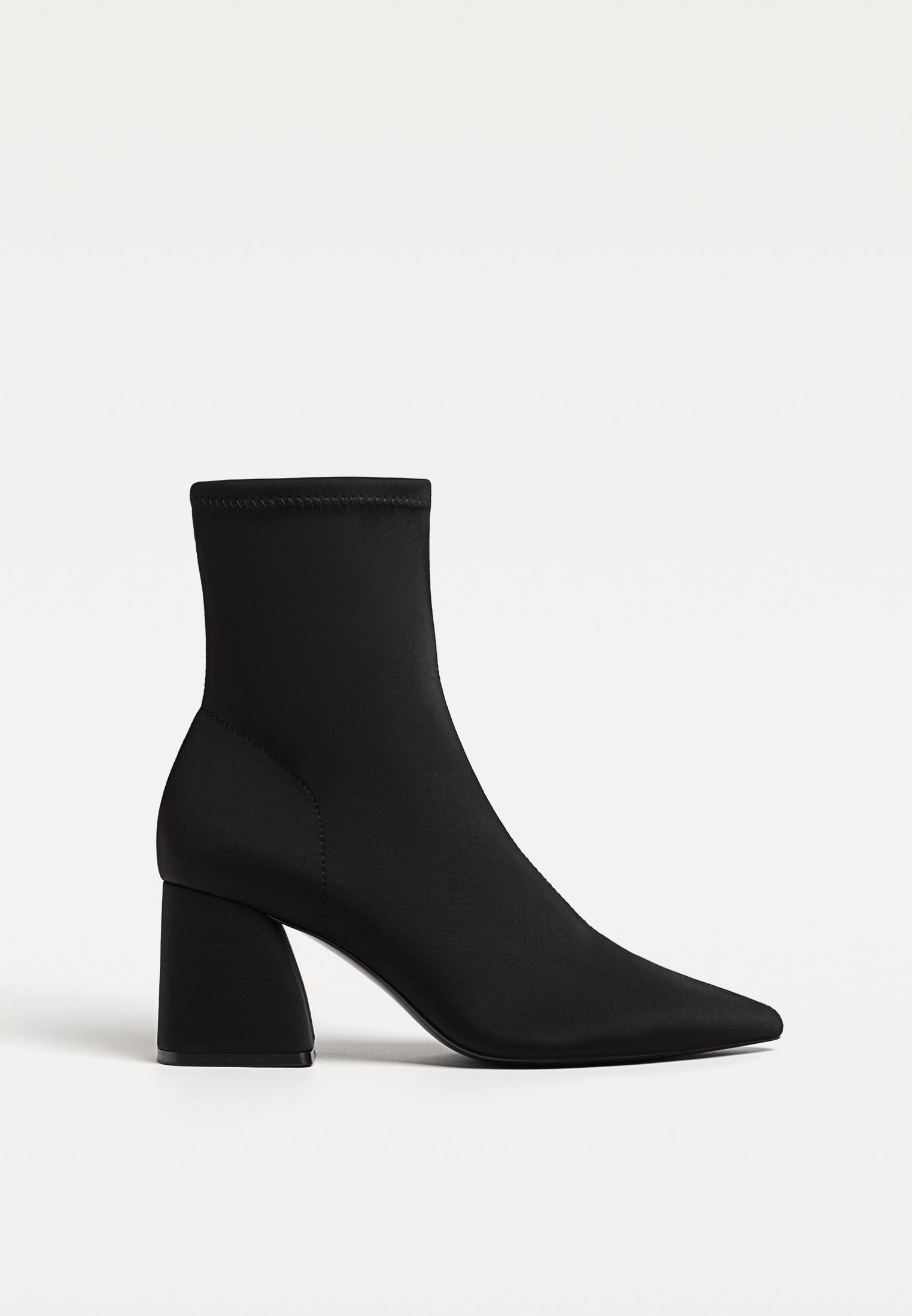 Fabric high-heel ankle boots - Women's fashion