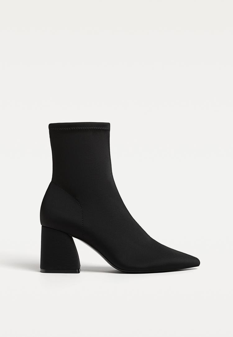 botines tacon tejido