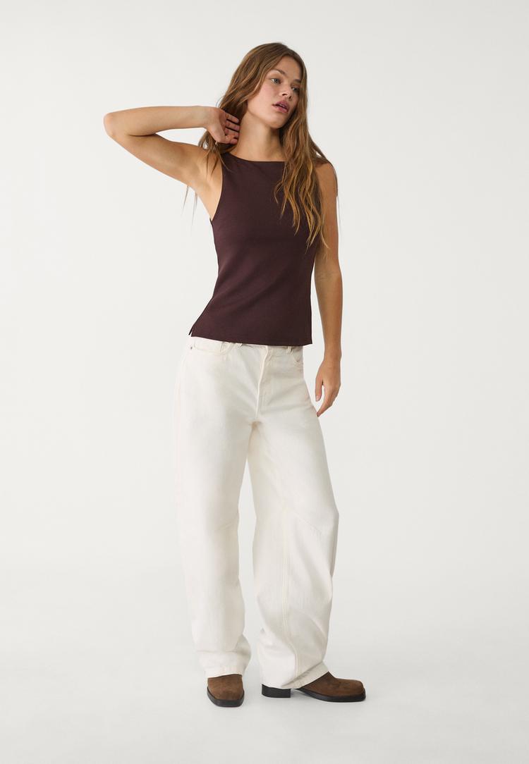 top interlock cuello barco