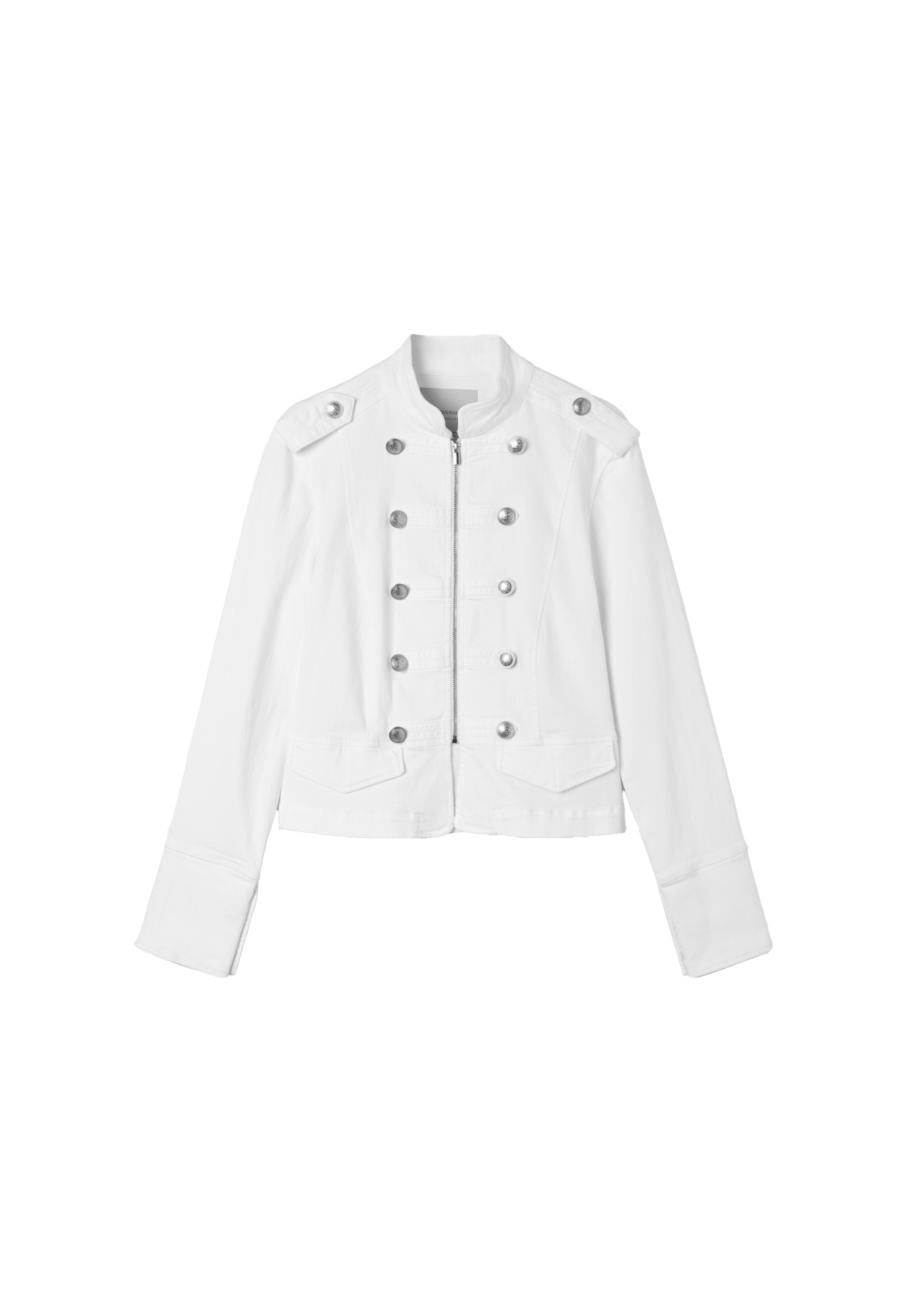 Buttoned denim jacket — White