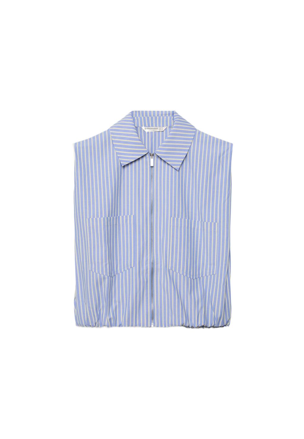 Sleeveless balloon zip shirt - Women's fashion | Stradivarius United States