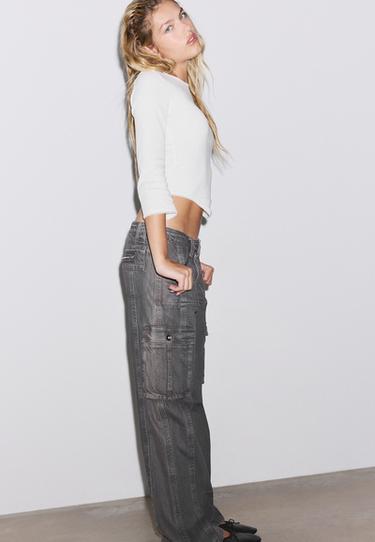 Low-rise cargo trousers — Dark grey 7