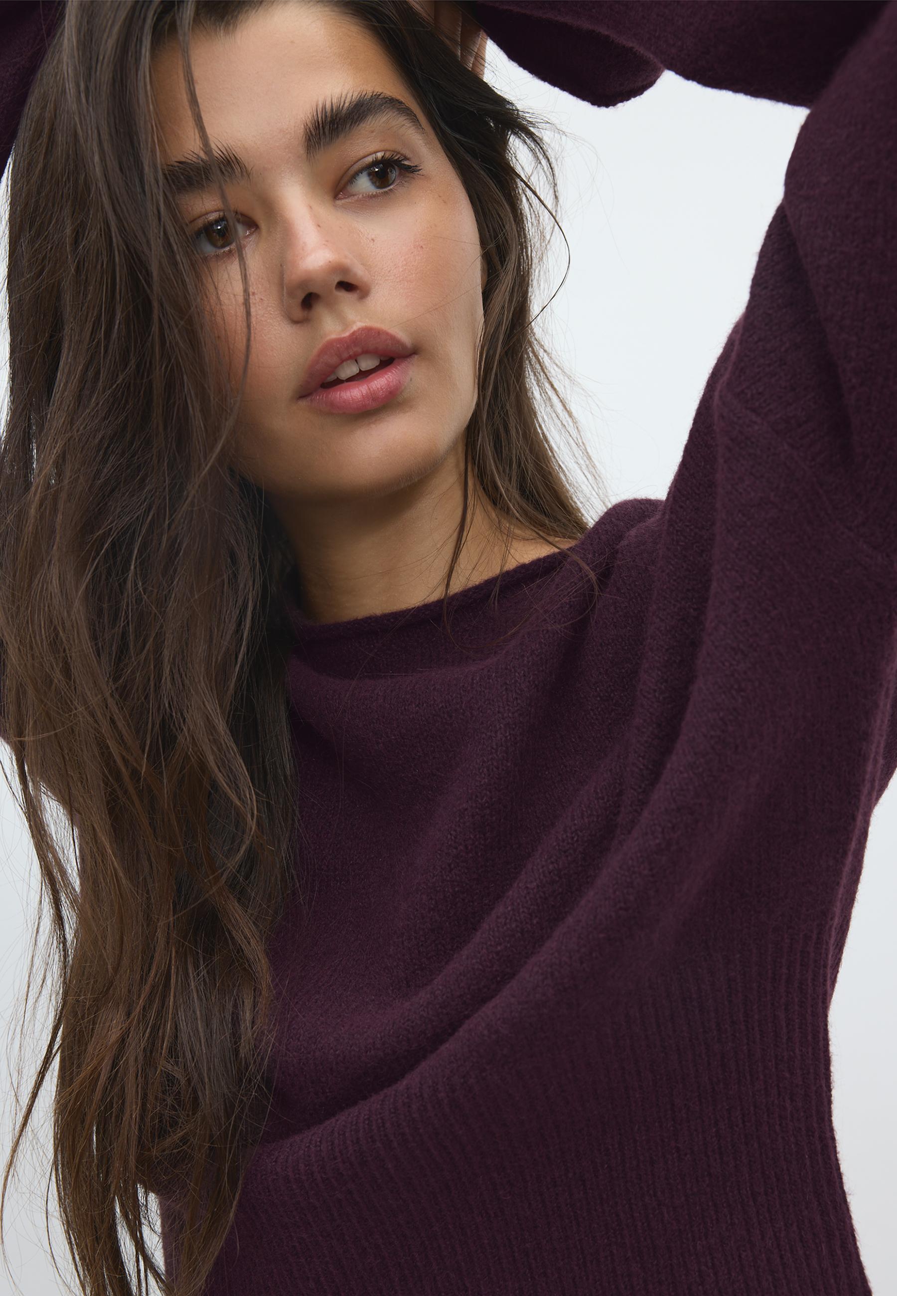 Soft knit waistband jumper — AUBERGINE