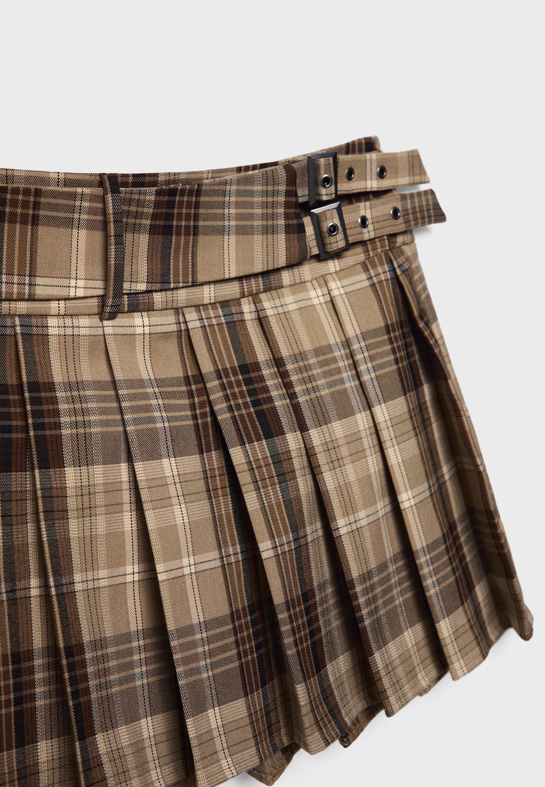 Plaid box pleated skirt hotsell