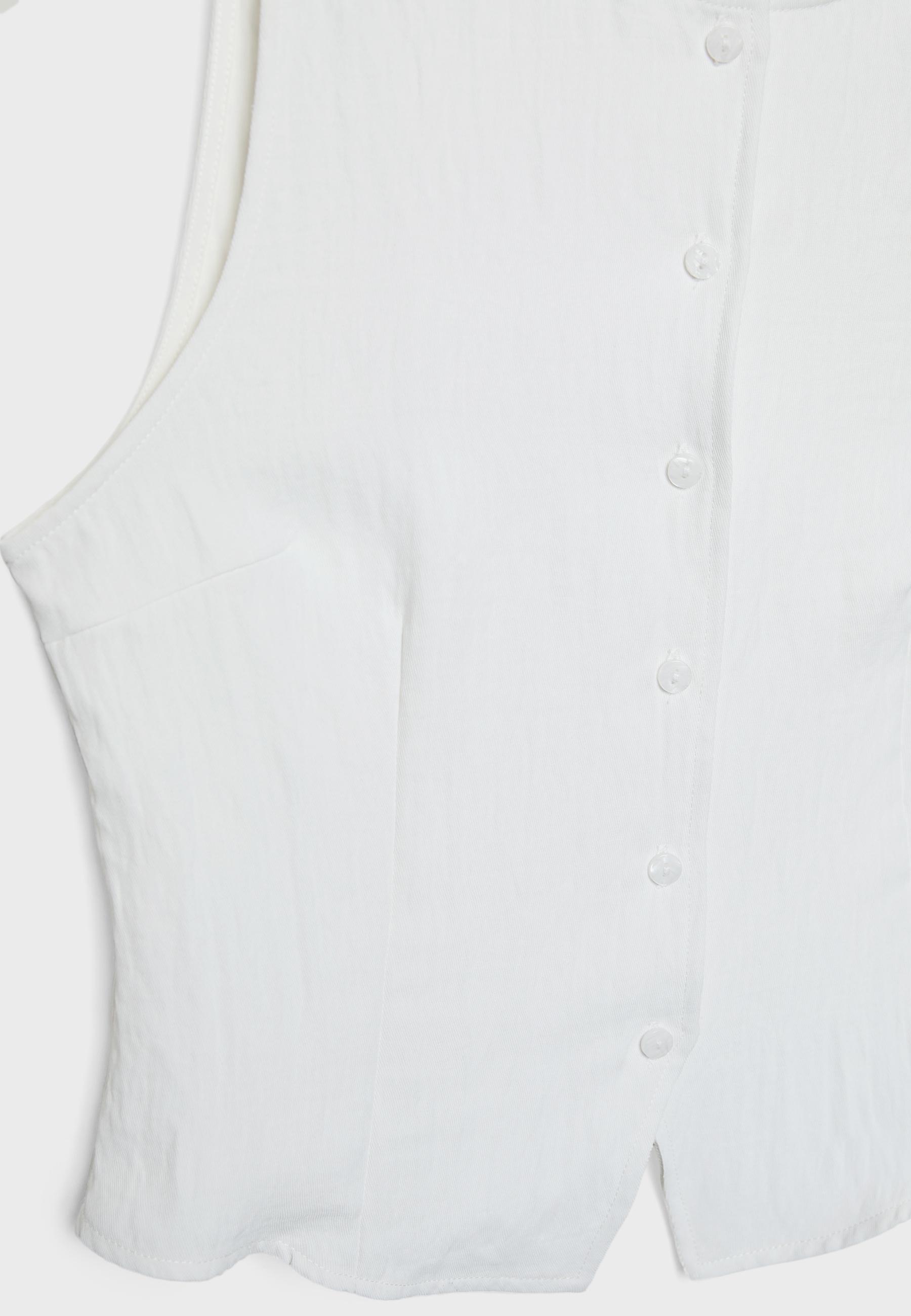 Regular buttoned waistcoat — Ecru
