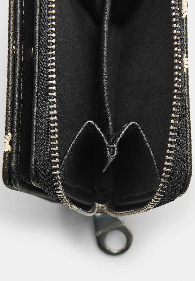 monedero rectangular flores