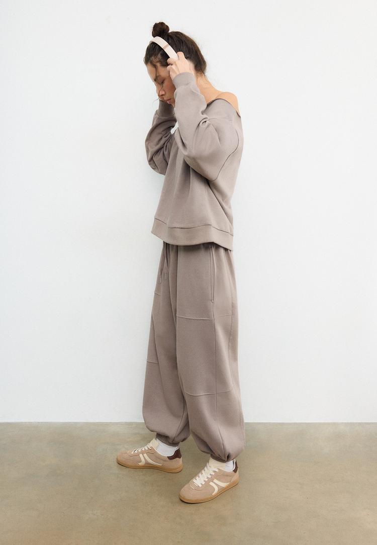 Stradivarius Παντελόνι Jogger Μπαλούν Φούτερ 0-428 L