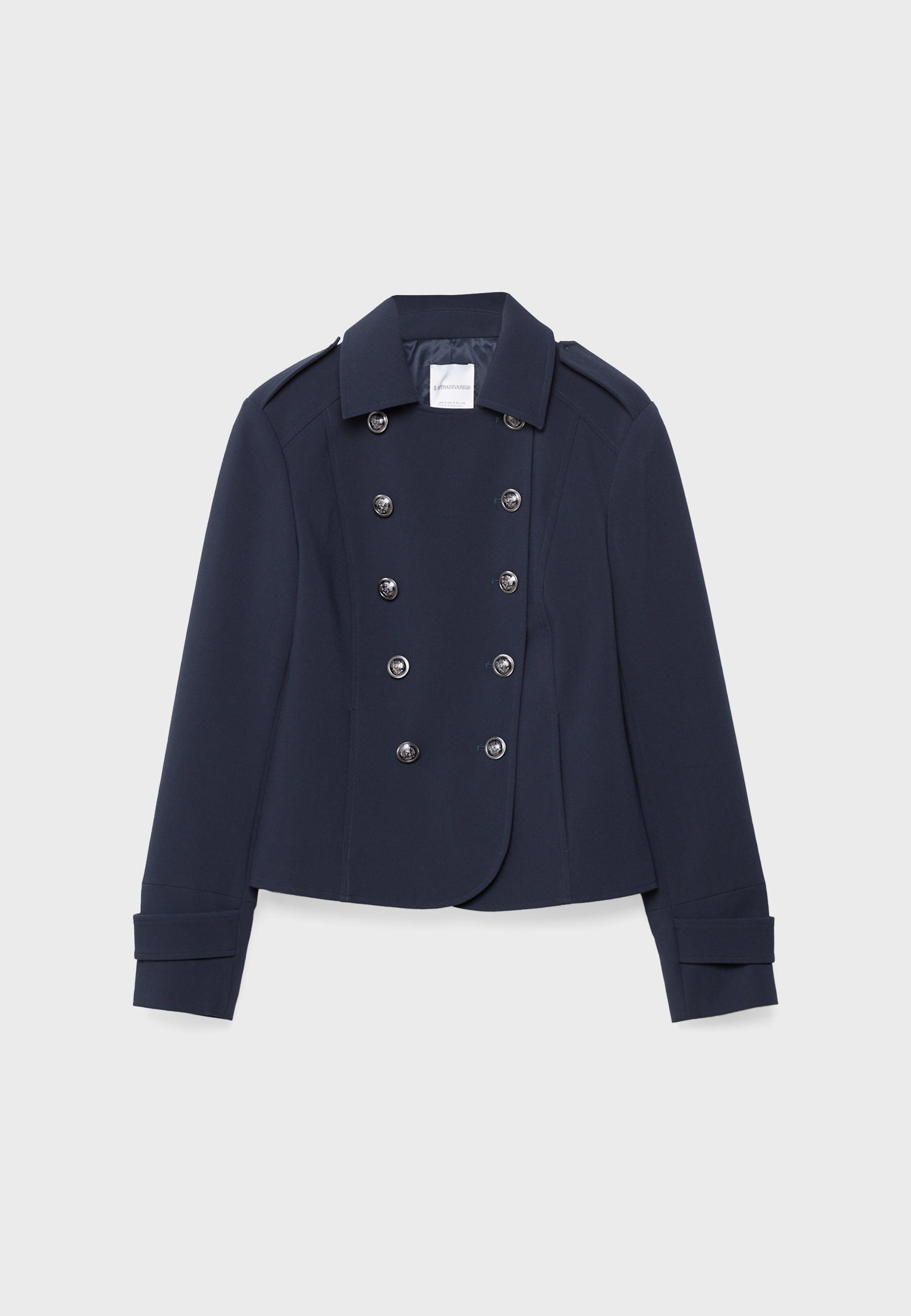 Blazer with engraved buttons — Navy blue