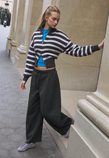 Wide-leg barrel jogger trousers — Dark grey 2