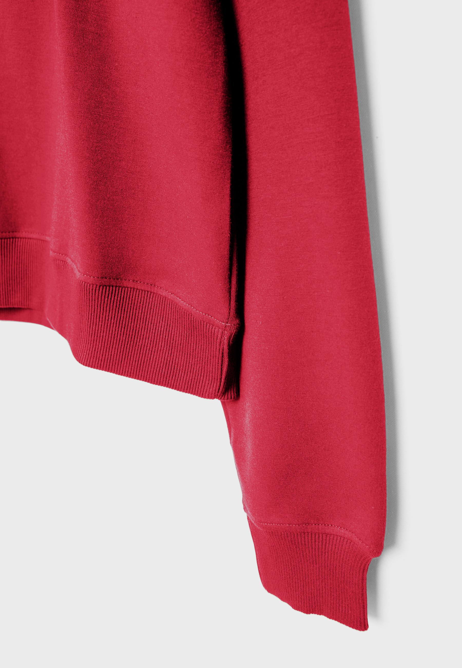 High-neck sweatshirt with zip — Red
