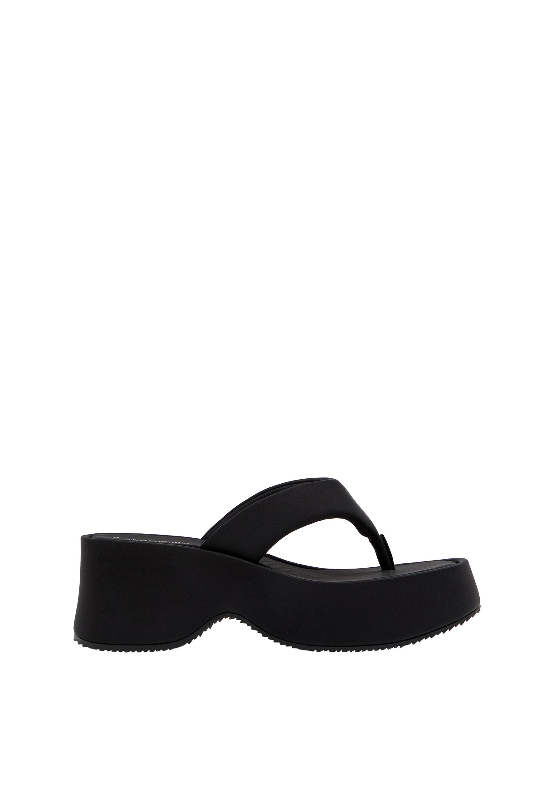 Platform thong sandals — BLACK 