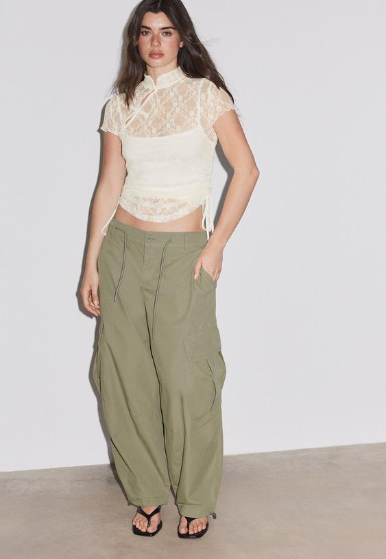 pantalon popelin cargo
