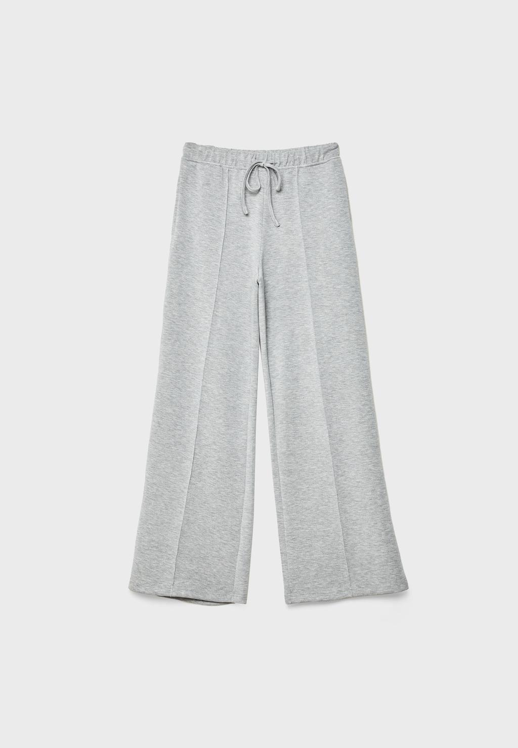 Pantalon wide leg nervure toucher doux