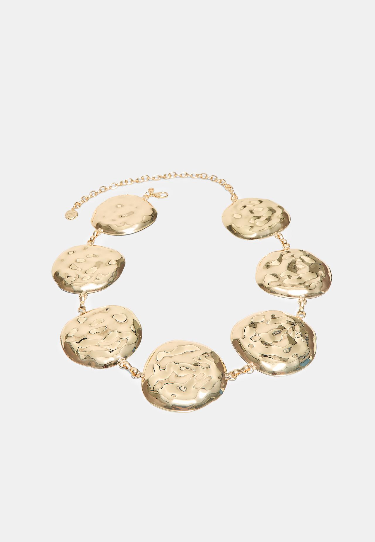 Large circle metal belt — Gold