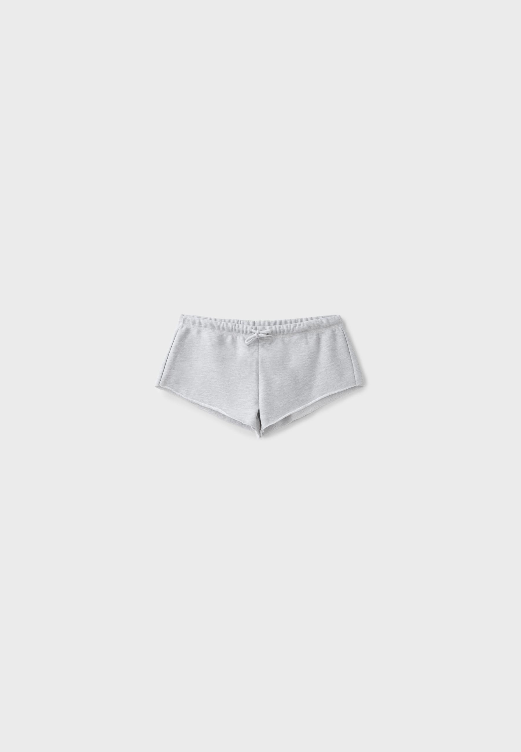 Plush mini shorts — Grey melange