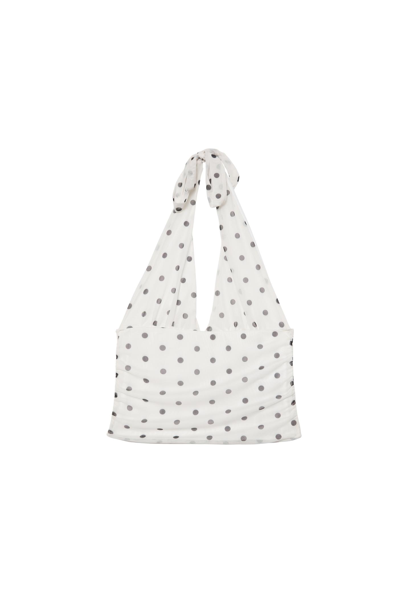 Puantiye desenli halter top - Görsel 12