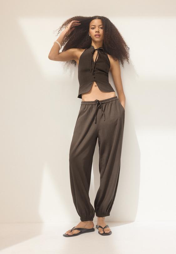 lineneffect sarouel trousers