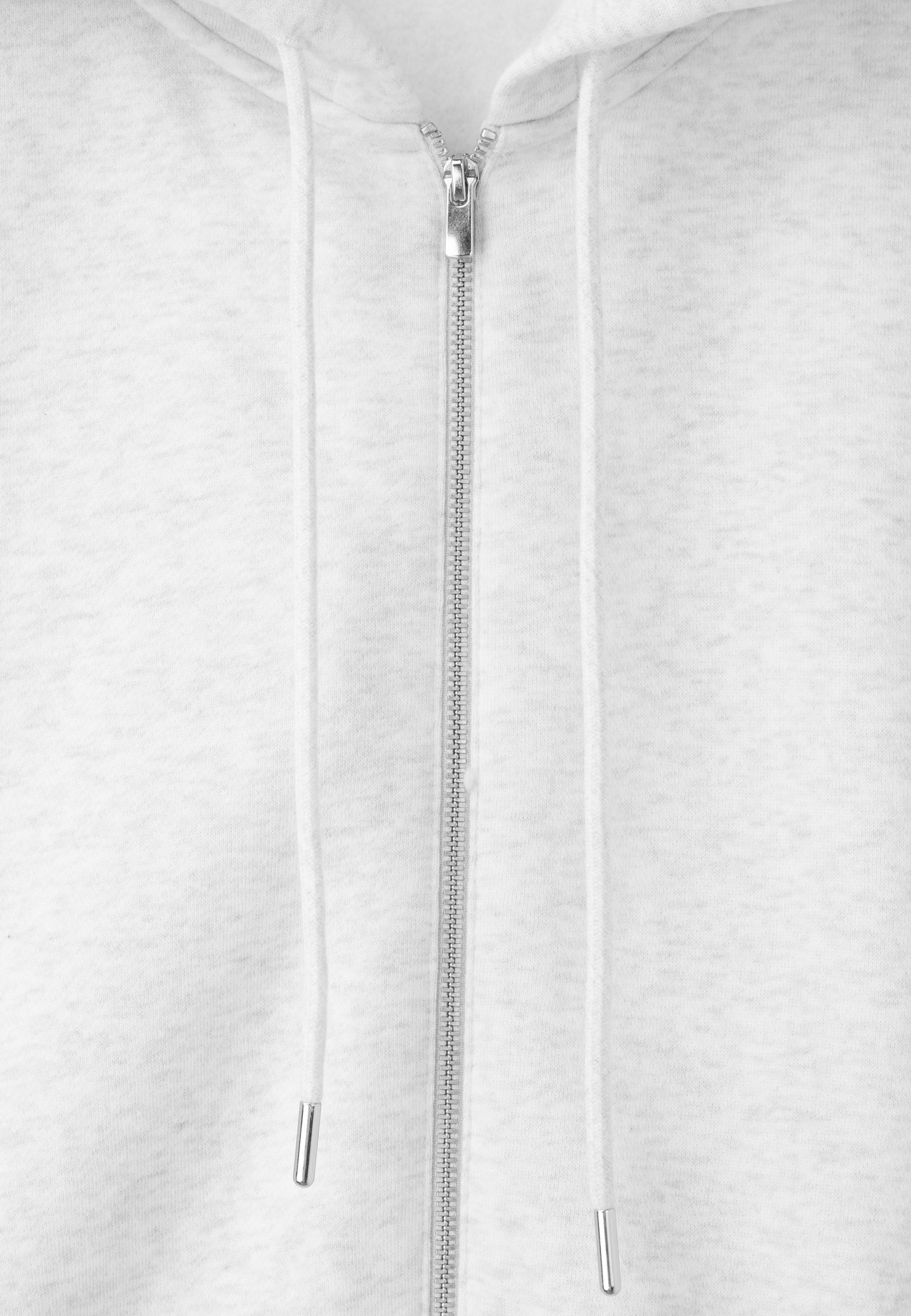 Zip-up hooded sweatshirt — Grey melange