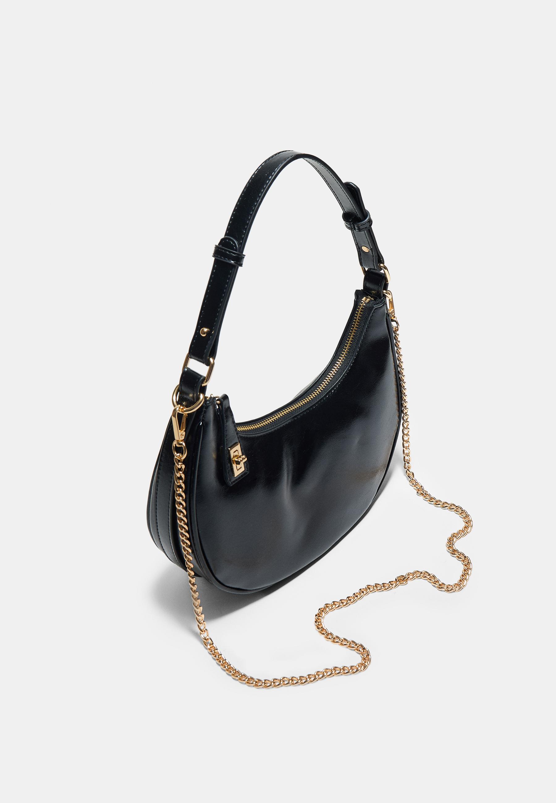 Shoulder bag with closure — Black