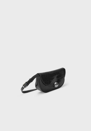 Crossbody bag with half-sphere clasp — Black 3