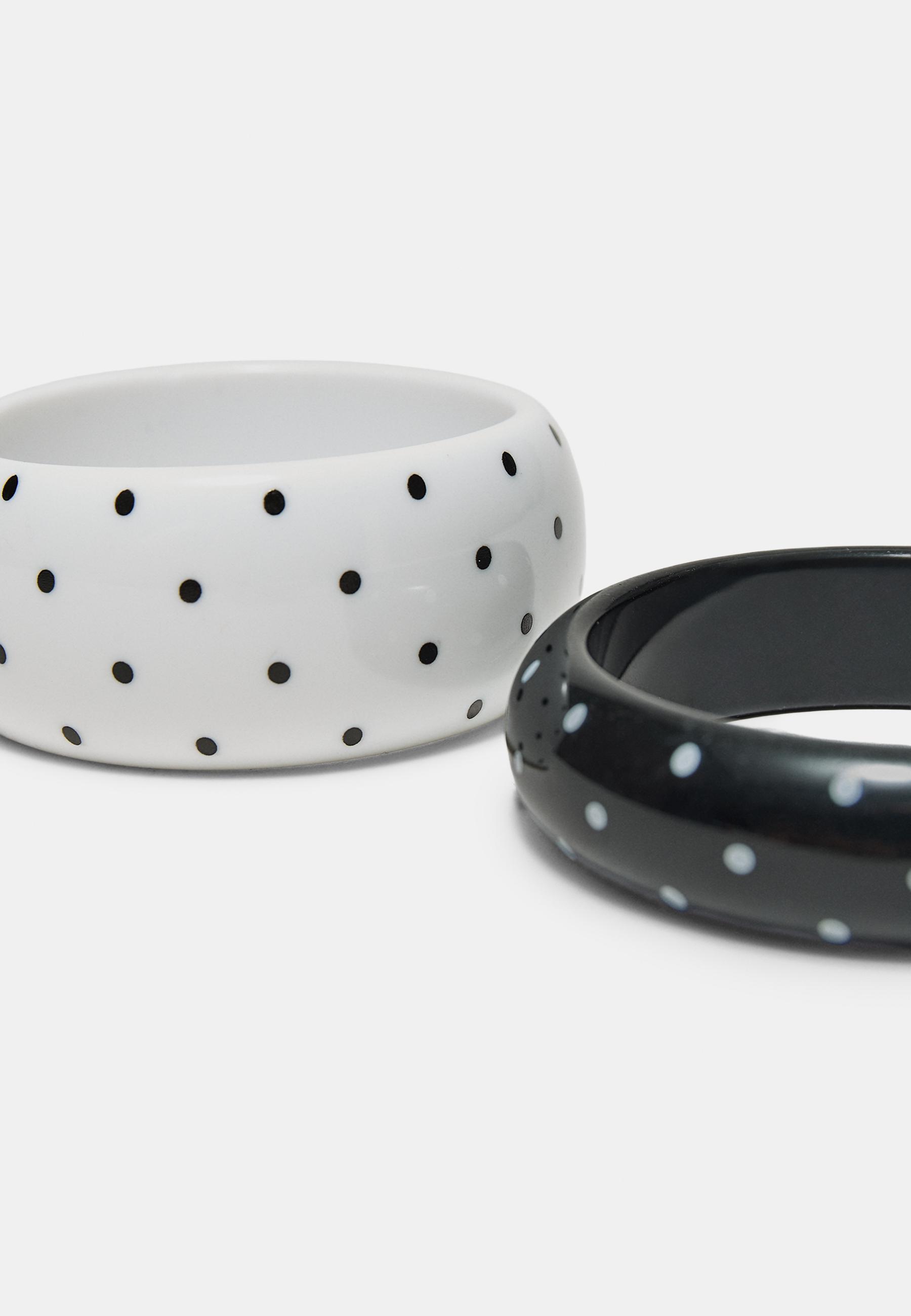 Set of 2 polka dot bracelets — Black