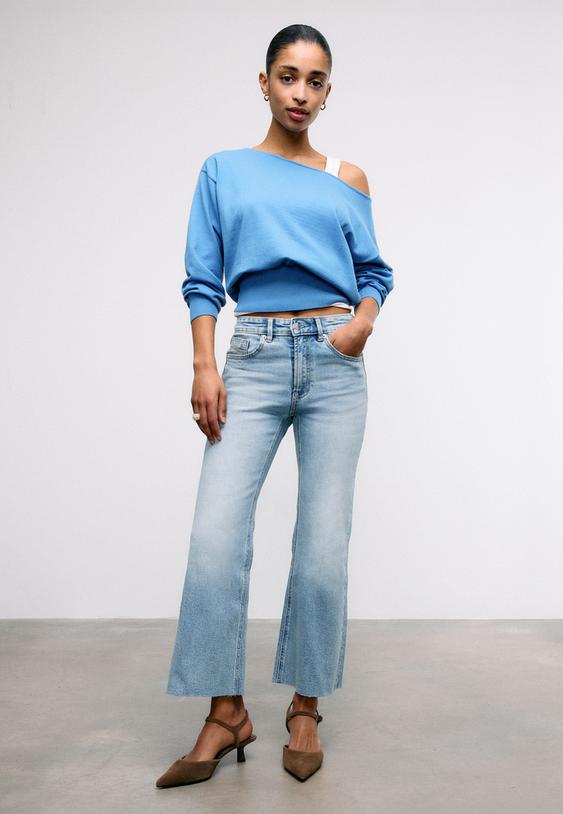 d78 jeans cropped flare