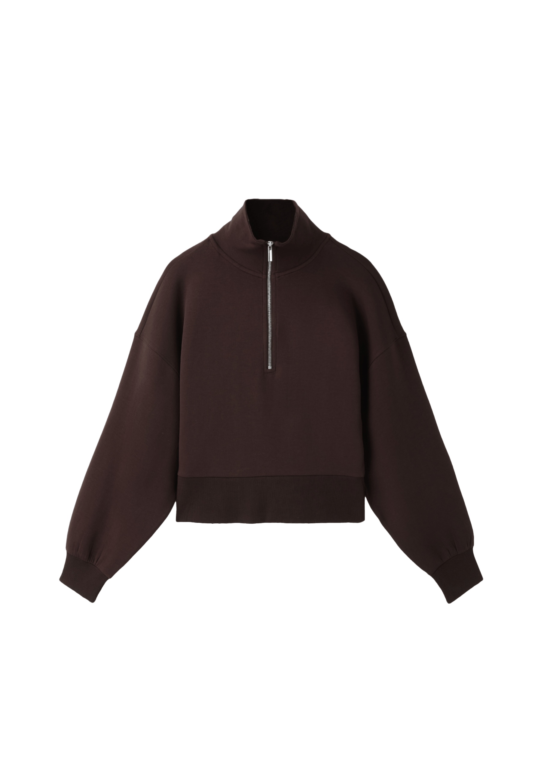 B10 Zip-up sweatshirt with collar — Brown
