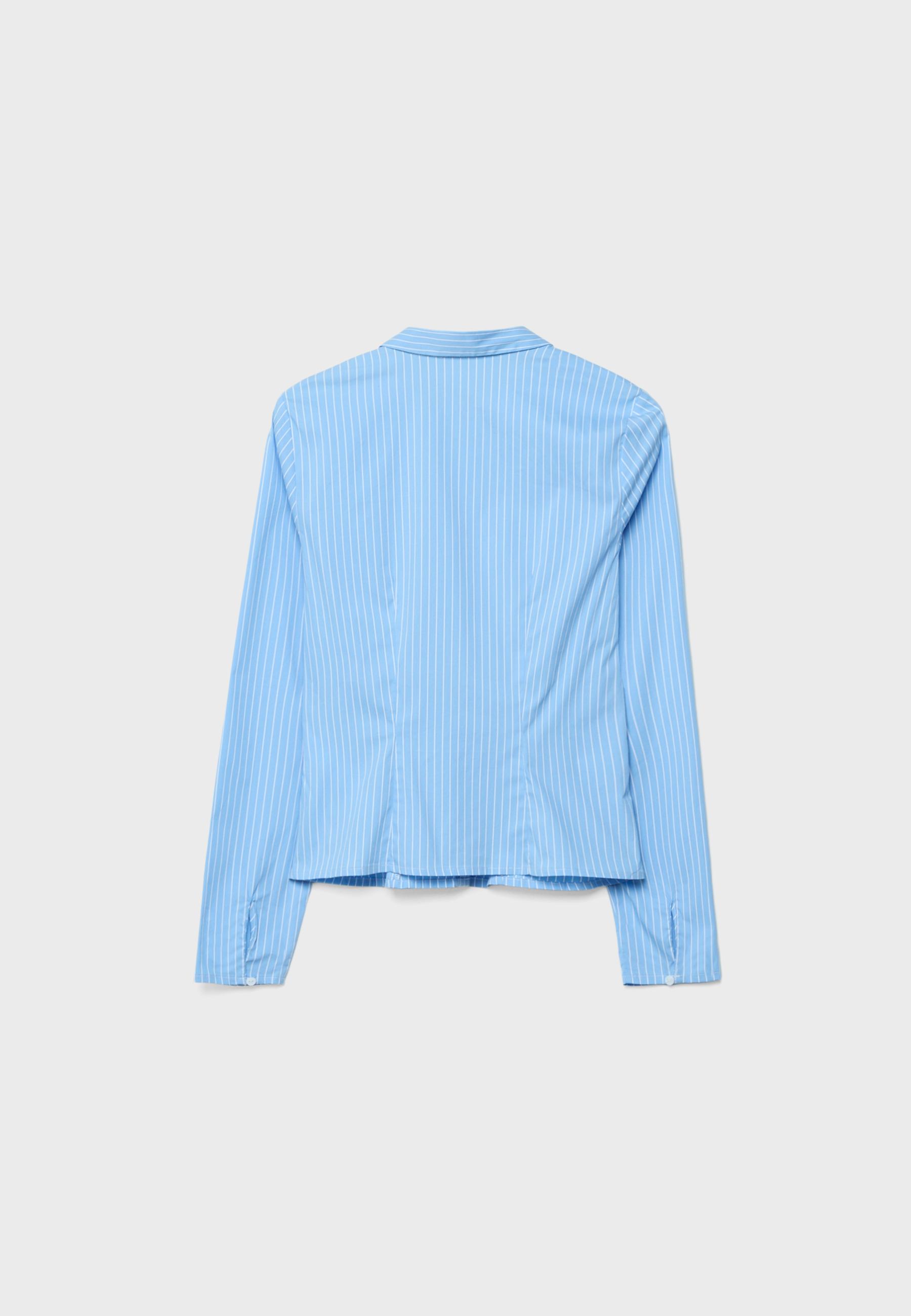 Fitted shirt with underbust seam — Sky blue