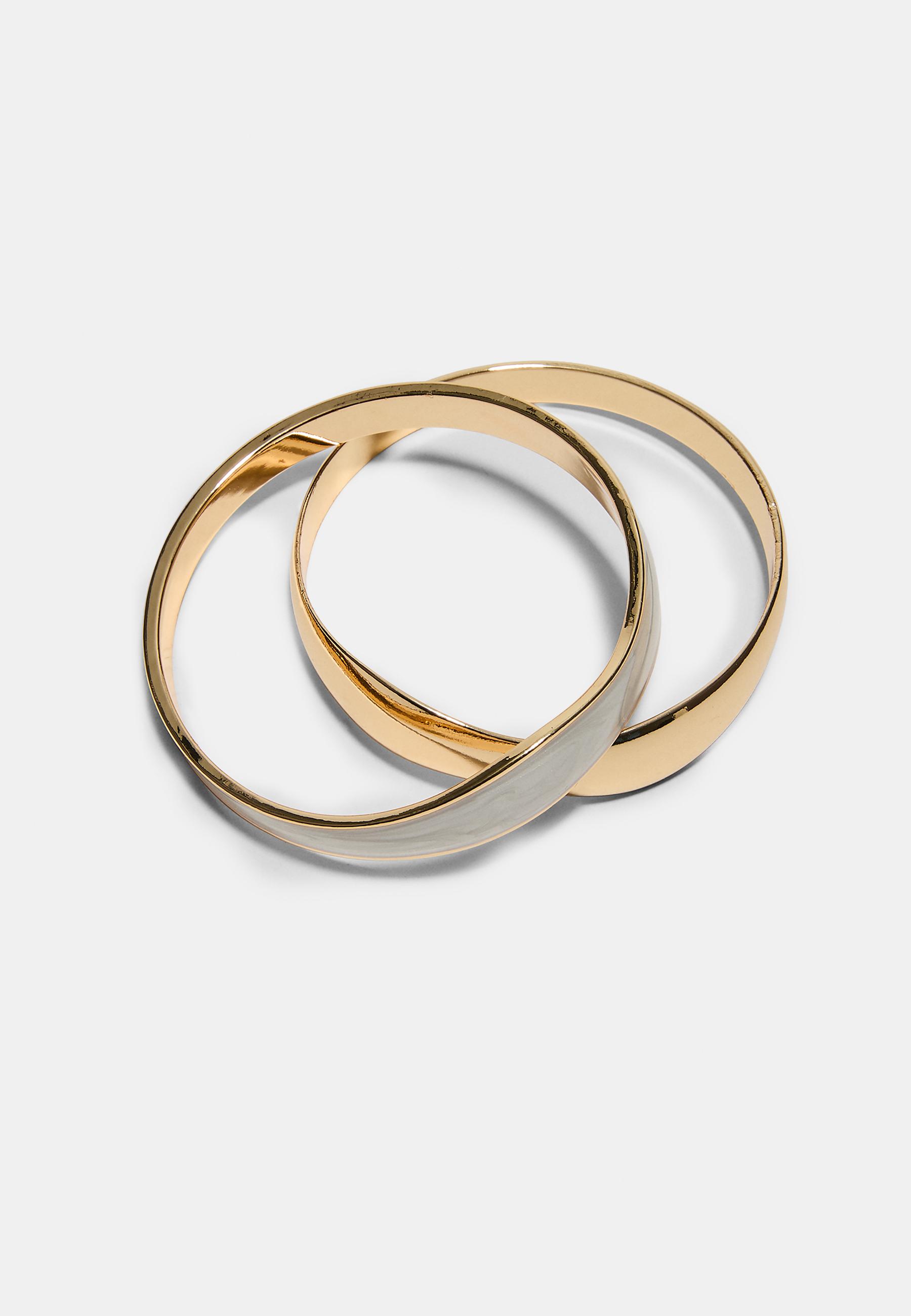 Set of 2 Enamel Bracelets — Gold