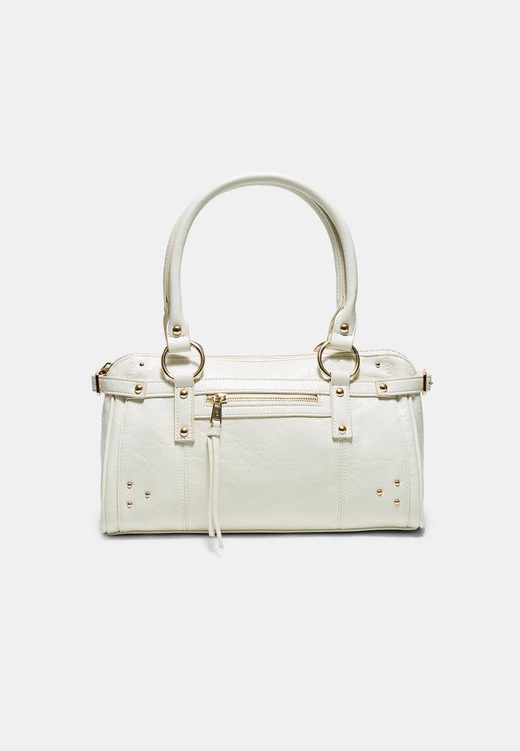 Stradivarius Schoudertas Met Studs Ecru Os
